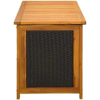 vidaXL Gartenlagerbox 185 L Massivholz Akazie 113 x 50 x 56 cm Schwarz