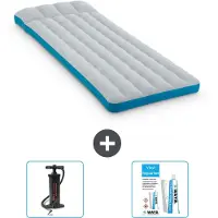 Intex Campingmatte – Französisches Bett – 72 x 189 x 20 cm – Blau – im Lieferumfang enthalten Pumpe en Reperaturset