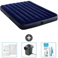 Intex Airbed - Doppelbett - 137 x 191 x 25 cm - Blau - Im Lieferumfang enthalten Spannbettuch - Pumpe en Reperaturset