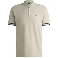 BOSS für Herren. 50525147 Poloshirt Pariq beige (L), Lässig, Baumwolle, Kurzarm