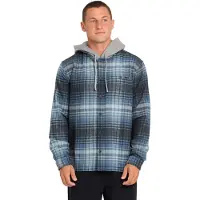 Billabong Langarmhemd "Baja Flannel", Herren, Gr. M, blau (schwarz denim), Obermaterial: 51% Baumwolle, 49% Polyester., Hemden Langarmhemd