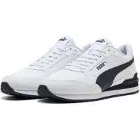 Puma Sneaker "ST RUNNER V4 L", Mädchen, Gr. 46, blau (weiß, new navy), Leder, Schuhe Sneaker, mit weichem Lederobermaterial, mit SOFTFOAM+ Einlegesohle
