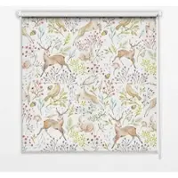 Tulup INNENROLLO - Fensterrollo - Rollo - 150x140 cm - Vögel, Rehe und Kaninchen