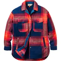 Passenger - Hemd aus recyceltem Fleece – Damen / Frau – East Polar Fleece Shirt W - East Polar Fleece Shirt W Rich Navy Red Ochre Check