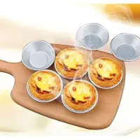 Markenlos 10 wiederverwendbare Tarte- und Muffinförmchen aus Aluminium mit Antihaftbeschichtung zum selbstgemachten Backen von Eierkuchen und Reisbällchen in der Küche