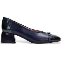 Hispanitas für Damen. BHI264922 Marine Leder-Schuhe Varsovia (36), 1 bis 3 cm, Schnalle, Lässig