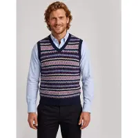 Sebago für Herren. 761264W Stow Vest navy (L), Lässig, Wolle, Ärmellos / Hosenträger, Marine