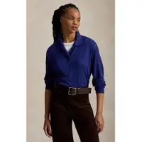 Ralph Lauren für Damen. 211B17729002 Blauer Wollpullover mit Polokragen (XS), Lässig, Wolle, Langarm