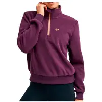 Roxy Fleecepullover "Waves Of Warmth Half Zip", Damen, Gr. XL, schwarzberry wine, Obermaterial: 100% Polyester., Sweatshirts Fleecepullover