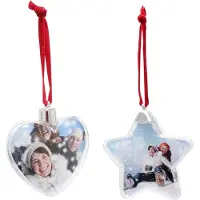 Deknudt Frames Weihnachtsanhänger Foto Herz Stern glänzend Kunststoff 8,5 cm Deknudt S66FF1