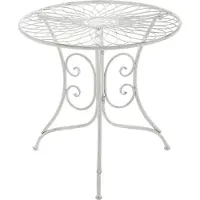 BellaFurn Round Side Table Jugendstil - Balkon Table - Weatherwast Design | Färg: Antik vit