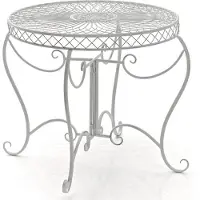 BellaFurn Gartentisch - Nostalgischer Stil - Handgefertigte antike Patina - Eisenstall | Fährt: Antik vit