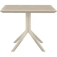 BellaFurn Tisch 80x80cm - Bisto-Tisch - Witterungsbeständiges Polypropylen, UV-beständig | Farbe: Taupe