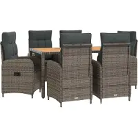 Syfax Outdoortisch-Set 7 stk. Hellgrau und Dunkelgrau