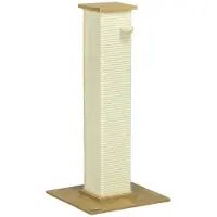 BellaFurn Katzenkratzbaum mit Sisal und Spielzeugball | Farbe: Eiche + Cremeweiß | Abmessungen: 38x38x80 cm