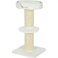 BellaFurn Kratzbaum 91 cm mit Katzenkorb und Spielplattform | Farbe: Weiß