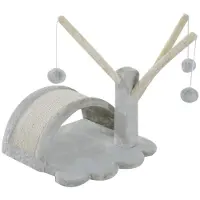 BellaFurn Katzenkratzbaum mit Sisalbrücke und Spielbällen | Farbe: Hellgrau | Abmessungen: 38x38x40 cm