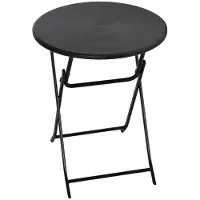 BellaFurn Klappbarer runder Gartentisch für 2 Personen | Farbe: Dunkelgrau | Abmessungen: 60x60x73 cm