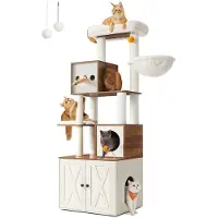 BellaFurn 2-in-1 Kratzbaum – Kratzbaum – Kletterelement – strapazierfähiges Sisal – 60 x 52 x 180 cm