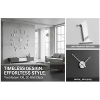 OEM Wanduhr, modernes Design, 100 cm Durchmesser, Silber