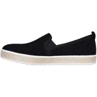 SKECHERS - Espadrillen für Damen, gewebter Stoff GT36153 (34,5 EU) (Schwarz)