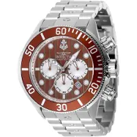 Invicta Ocean Voyage 47831 Herrenuhr - Quarzwerk - Edelstahl mit braunem Zifferblatt - 51 mm