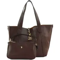 U.S. POLO ASSN. Schultertasche Shopper Helcho Shopping Bag Dark Brown dunkelbraun