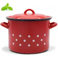 Tragar Emallierter Stahl-Topf Traditionell Rot 18cm 3,3L