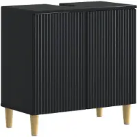 vidaXL Waschbeckenschrank ARNHEM Schwarz 59,5 x 31,5 x 59 cm