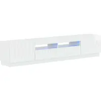 Syfax 5-teiliges LED TV Schrank Hochglanz Weiß Holzwerkstoff