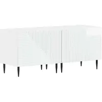 vidaXL 3-teiliges LED TV Regal Hochglanz Weiß Holzwerkstoff