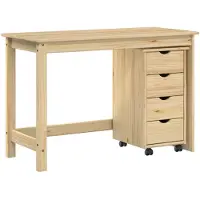 Syfax Schreibtischschrank-Set 2 stk. Braun Massives Kiefernholz
