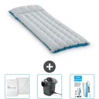 Intex Campingmatte – 1 Person – 67 x 184 x 17 cm – Blau – im Lieferumfang enthalten Spannbettuch - Pumpe en Reperaturset