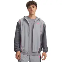 Under Armour Rival Woven CB Jacket gray pink frenzy (035) XS