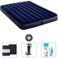 Intex Airbed - Doppelbett - 137 x 191 x 25 cm - Blau - Im Lieferumfang enthalten Spannbettuch - Pumpe en Reperaturset