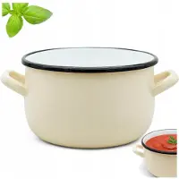 Tragar Emaille-Topf Traditionell 18cm Cremefarben 2,9L