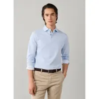 Hackett London für Herren. HM5500041 Polo Piqué Langarm klassische Passform blau (XXL), Lässig, Baumwolle