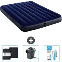 Intex Airbed - Doppelbett - 137 x 191 x 25 cm - Blau - Im Lieferumfang enthalten Spannbettuch - Pumpe en Reperaturset