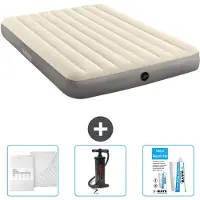 Intex Luftbett – 2 Personen – 152 x 203 x 25 cm – Beige – im Lieferumfang enthalten Spannbettuch - Pumpe en Reperaturset
