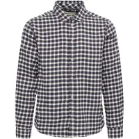 Blend Langarmhemd "BHCALLI SHIRT", Herren, Gr. S, N-Gr, blau (salute), Web, Obermaterial: 100% Baumwolle, kariert, regular fit normal, 1-Knopf-Manschette, Hemden Langarmhemd, Baumwolle, regular fit