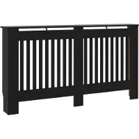 vidaXL Heizkörperverkleidung Schwarz 152x19x81,5 cm Holzwerkstoff