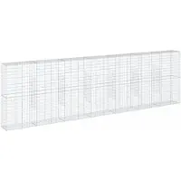 vidaXL Gabione mit Deckel 700x50x200 cm Verzinktes Eisen
