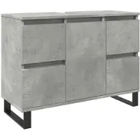 vidaXL Waschbeckenunterschrank Betongrau 80x33x60 cm Holzwerkstoff
