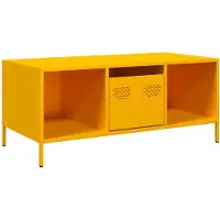 vidaXL Couchtisch Senfgelb 101,5x50x43,5 cm Kaltgewalzter Stahl
