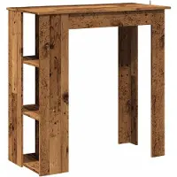 vidaXL Bartisch mit Regal Altholz-Optik 102x50x103,5 cm Holzwerkstoff