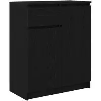 vidaXL Sideboard mit Schublade Schwarz Eichen-Optik 71x35x84 cm