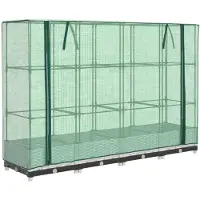 vidaXL Hochbeet mit Gewächshaus-Aufsatz Rattan-Optik 160x40x123 cm