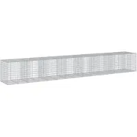 vidaXL Gabione mit Deckel 750x100x100 cm Verzinktes Eisen