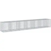 vidaXL Gabione mit Deckel 650x100x100 cm Verzinktes Eisen