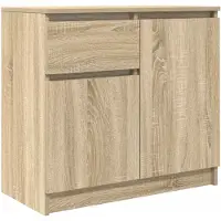 vidaXL Sideboard mit Schublade Sonoma-Eiche 71x35x65 cm Holzwerkstoff